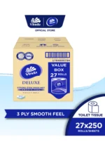 Toilet Tissue Vinda Deluxe Smooth Feel Toilet Tissue 3 Ply 27 Rolls × 250 Sheets Free Shipping
